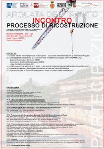 Arquata del Tronto processo di ricostruzione 07/08/2018